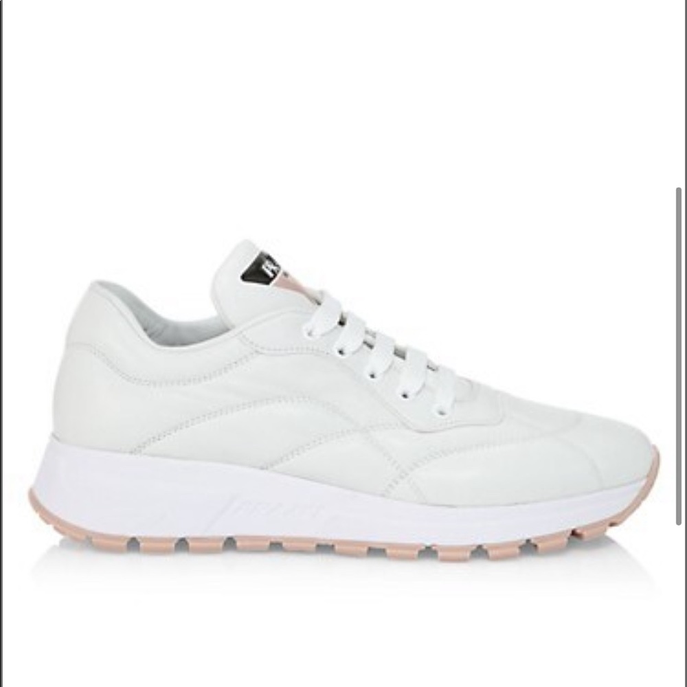 PRADA logo leather sneakers size 7.5